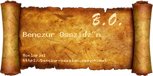 Benczur Osszián névjegykártya